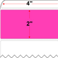 4 X 2 Premium Paper Thermal Transfer Label - Perforated - FL Pink 806 - 8" Roll - Permanent