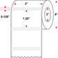 2 X 1.25 Premium Paper Thermal Transfer Label - Perforated - White - 8" Roll - Permanent
