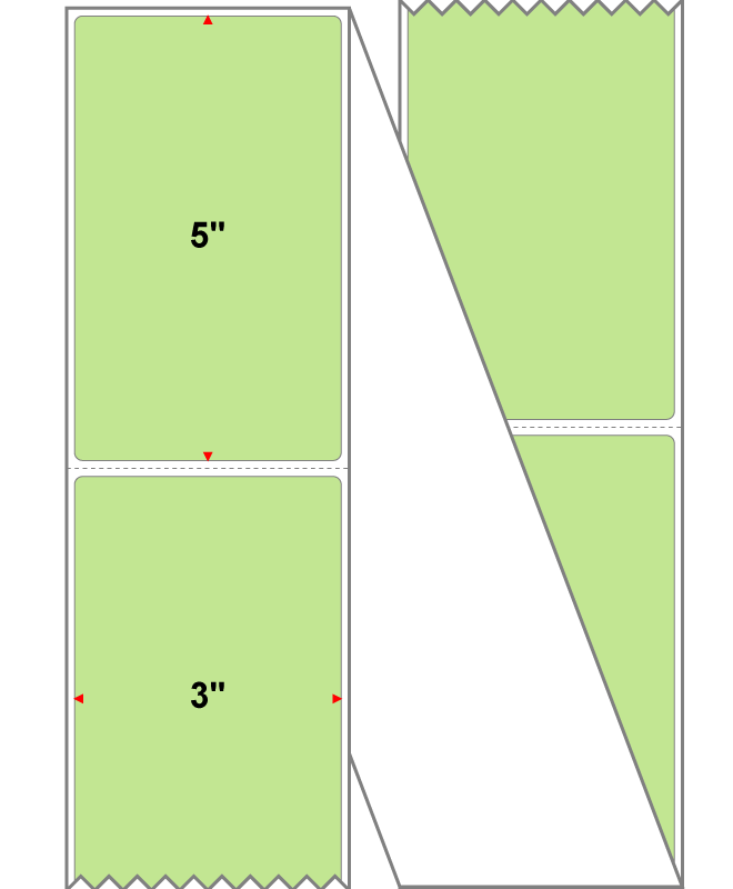 Fanfolded - 3 X 5 Premium Paper Thermal Transfer Label - PMS 365 Light Green/Yellow 365 - Permanent