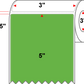 3 X 5 Premium Paper Direct Thermal Label - Perforated - PMS 368 Medium Green/Yellow 368 - 8" Roll - Permanent