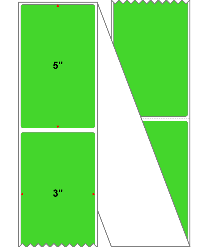 Fanfolded - 3 X 5 Premium Paper Thermal Transfer Label - Fluorescent Green 802 - Permanent