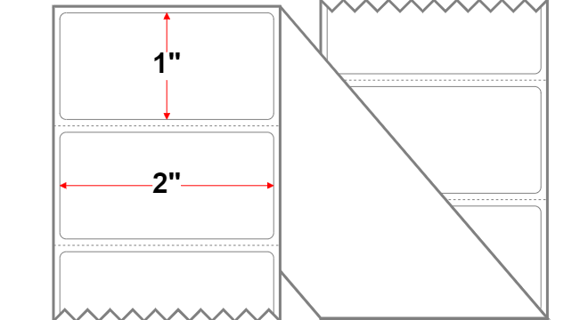 Fanfolded - 2 X 1 Premium Paper 2 Across - Thermal Transfer Label - White - Permanent