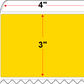 4 X 3 Premium Paper Direct Thermal Label - Perforated - Yellow Pantone Yellow - 8" Roll - Permanent