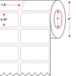 1.5 X 0.75 Premium Paper 2 Across - Direct Thermal Label - Perforated - White - 4" Roll - Permanent