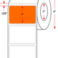 1.5 X 1 Premium Paper Direct Thermal Label - Perforated - Orange 1505 - 4" Roll - Permanent