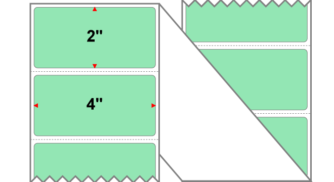 Fanfolded - 4 X 2 Premium Paper Direct Thermal Label - PMS 351 Light Green 351 - Permanent