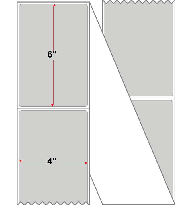 Fanfolded - 4 X 6 Premium Paper Thermal Transfer Label - PMS Cool Gray 2 Cool Gray 2 - Permanent