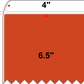 4 X 6.5 Premium Paper Thermal Transfer Label - Perforated - PMS 173 Dark Orange 173 - 8" Roll - Permanent