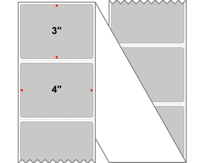 Fanfolded - 4 X 3 Premium Paper Thermal Transfer Label - PMS Cool Gray (Light) Gray Light - Permanent