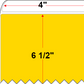 4 X 6.5 Premium Paper Thermal Transfer Label - Perforated - Yellow Pantone Yellow - 8" Roll - Permanent
