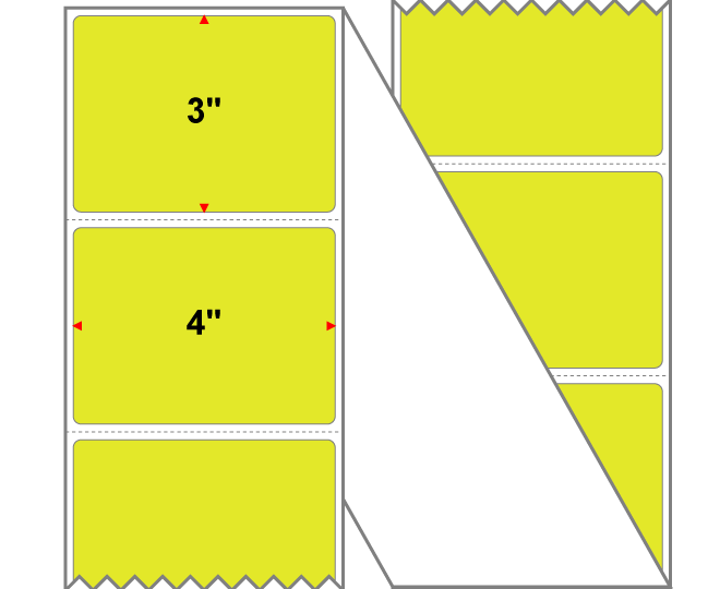 Fanfolded - 4 X 3 Premium Paper Thermal Transfer Label - Fluorescent Chartreuse 809 - Permanent
