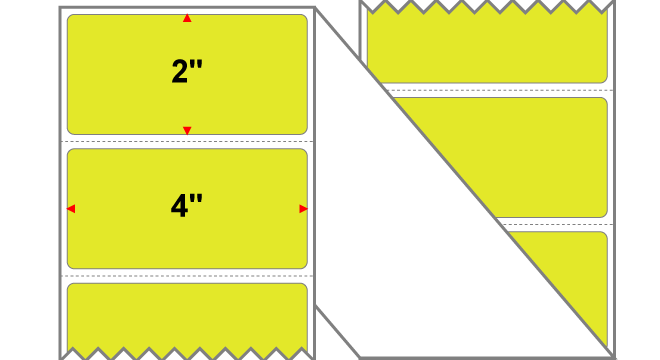 Fanfolded - 4 X 2 Premium Paper Thermal Transfer Label - Fluorescent Chartreuse 809 - Permanent