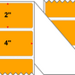 Fanfolded - 4 X 2 Premium Paper Direct Thermal Label - PMS 135 Pastel Orange 135 - Permanent