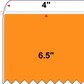 4 X 6.5 Premium Paper Direct Thermal Label - Perforated - PMS 1495 Orange/Peach 1495 - 8" Roll - Permanent