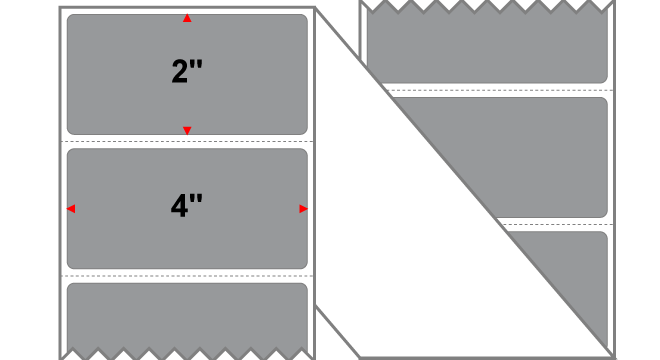 Fanfolded - 4 X 2 Premium Paper Direct Thermal Label - PMS Cool Gray 7 (Dark) Gray 7 - Permanent