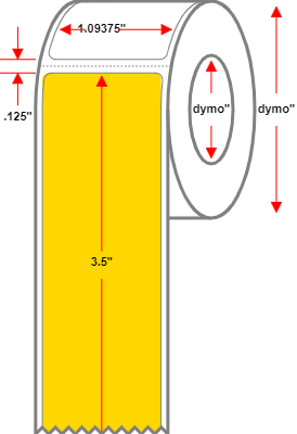 Dymo Compatible - 1.09375 X 3.5 Premium Paper Direct Thermal Label - Yellow Pantone Yellow - Permanent