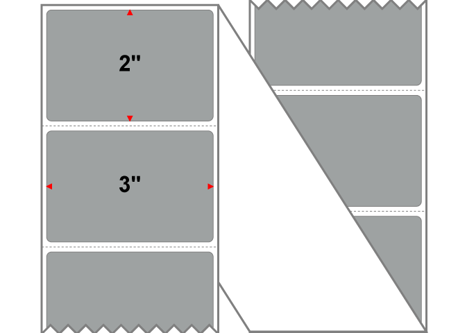 Fanfolded - 3 X 2 Premium Paper Thermal Transfer Label - PMS 422 Gray (Medium) 422 - Permanent