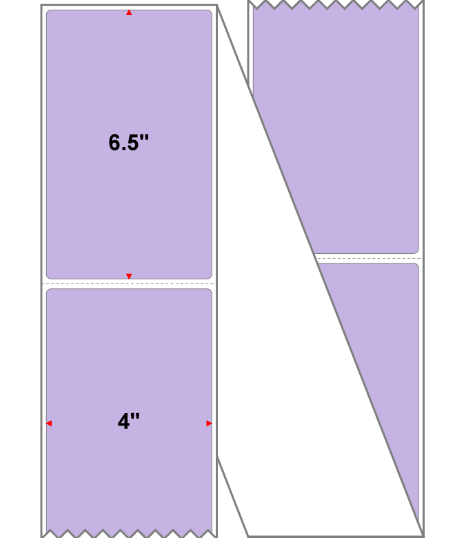 Fanfolded - 4 X 6.5 Premium Paper Direct Thermal Label - PMS 2635 Lavender/Light Purple 2635 - Permanent