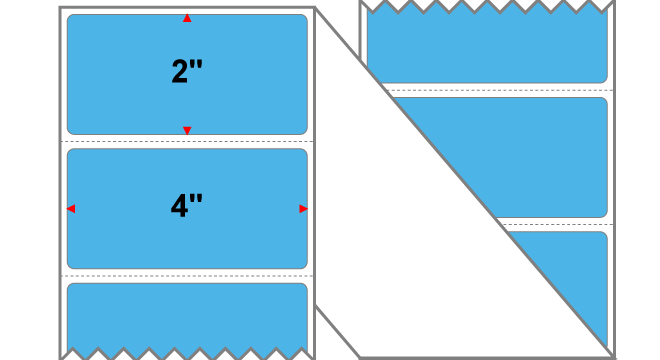 Fanfolded - 4 X 2 Premium Paper Direct Thermal Label - PMS 298 Medium Blue 298 - Permanent