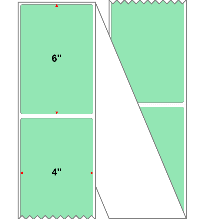 Fanfolded - 4 X 6 Premium Paper Thermal Transfer Label - PMS 351 Light Green 351 - Permanent