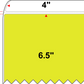 4 X 6.5 Premium Paper Thermal Transfer Label - Perforated - Fluorescent Chartreuse 809 - 4" Roll - Permanent