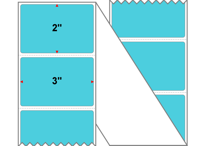 Fanfolded - 3 X 2 Premium Paper Thermal Transfer Label - PMS 3105 Light Aqua 3105 - Permanent