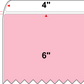 4 X 6 Premium Paper Thermal Transfer Label - Perforated - PMS 182 Pink 182 - 8" Roll - Permanent