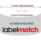 4 X 6 Economy Paper Direct Thermal Label - Perforated - White - 12" Roll - Permanent