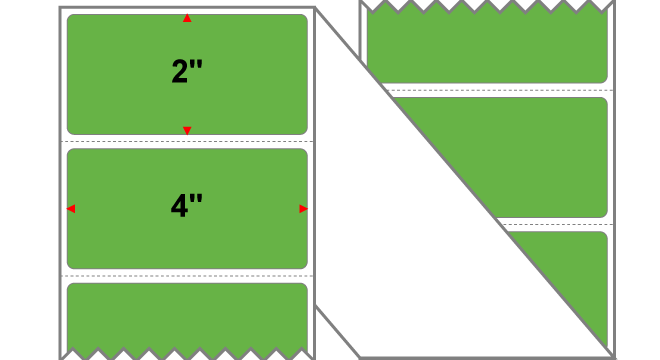 Fanfolded - 4 X 2 Premium Paper Thermal Transfer Label - PMS 368 Medium Green/Yellow 368 - Permanent