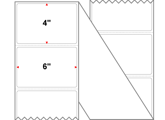 Fanfolded - 6 X 4 Premium Paper Thermal Transfer LabelWhite - Permanent
