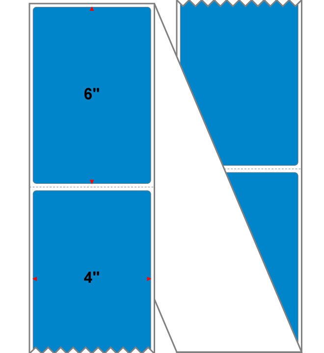 Fanfolded - 4 X 6 Premium Paper Direct Thermal Label - Process Blue Process Blue - Permanent