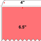 4 X 6.5 Premium Paper Thermal Transfer Label - Perforated - Fluorescent Red 805 - 8" Roll - Permanent