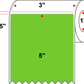 3 X 5 Premium Paper Thermal Transfer Label - Perforated - PMS 375 Yellow/Green 375 - 4" Roll - Permanent