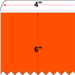 4 X 6 Premium Paper Thermal Transfer Label - Perforated - Orange 21 - 8" Roll - Permanent