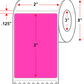 2 X 3 Premium Paper Thermal Transfer Label - Perforated - FL Pink 806 - 8" Roll - Permanent