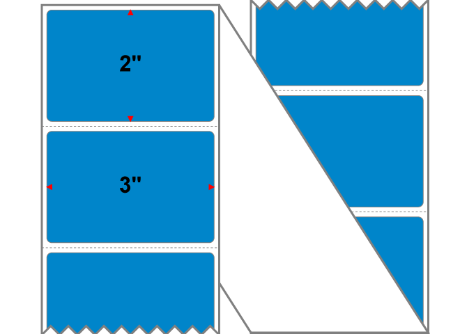Fanfolded - 3 X 2 Premium Paper Thermal Transfer Label - Process Blue Process Blue - Permanent