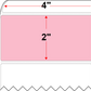 4 X 2 Premium Paper Thermal Transfer Label - Perforated - Pastel Pink 182 - 8" Roll - Permanent