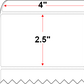 4 X 2.5 Economy Paper Direct Thermal Label - Perforated - White - 5" Roll - Permanent , Freezer