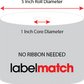 1.2 X 0.85 Premium Paper Direct Thermal Label - Perforated - White - 5" Roll - Permanent , Freezer