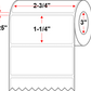 2.75 X 1.25 Premium Paper Thermal Transfer Label - Perforated - White - 8" Roll - Permanent