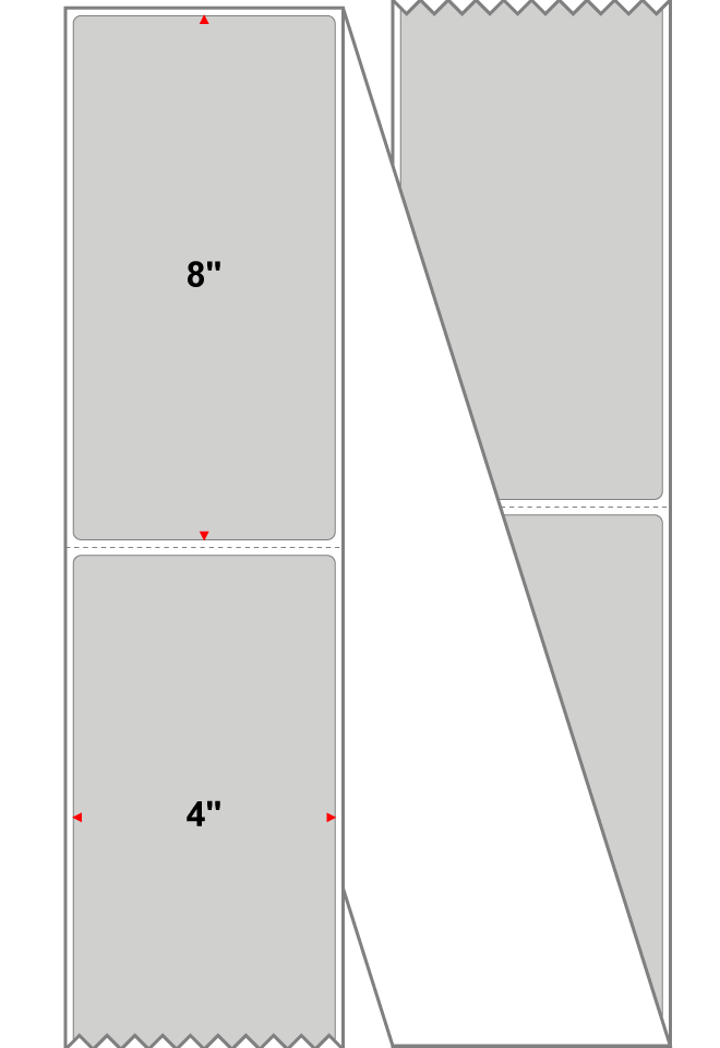 Fanfolded - 4 X 8 Premium Paper Direct Thermal Label - PMS Cool Gray 2 Cool Gray 2 - Permanent