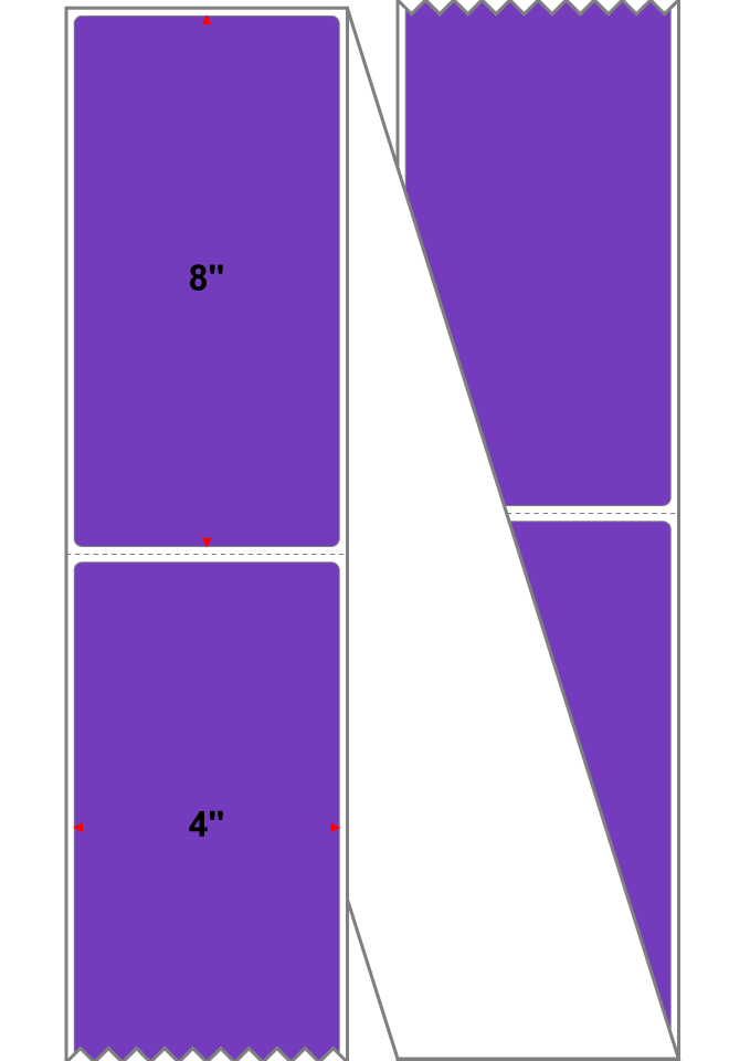 Fanfolded - 4 X 8 Premium Paper Direct Thermal Label - PMS 266 Violet 266 - Permanent
