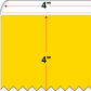 4 X 4 Premium Paper Thermal Transfer Label - Perforated - Yellow Pantone Yellow - 8" Roll - Permanent