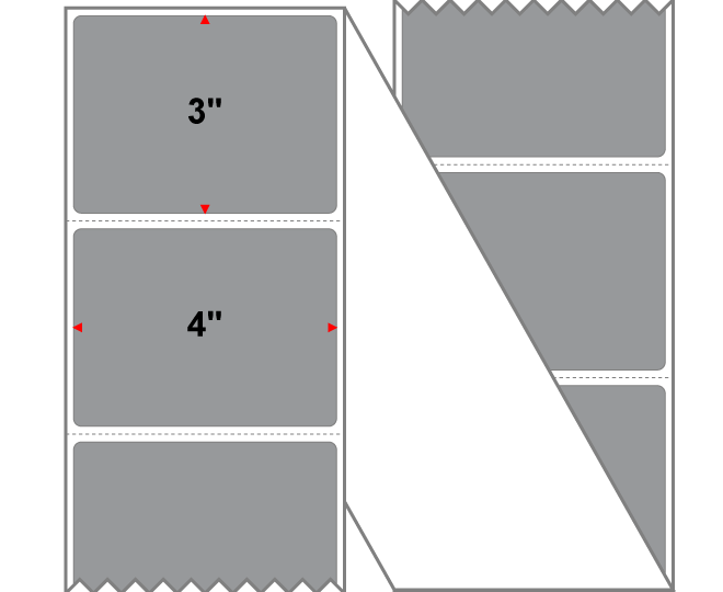 Fanfolded - 4 X 3 Premium Paper Thermal Transfer Label - PMS Cool Gray 7 (Dark) Gray 7 - Permanent