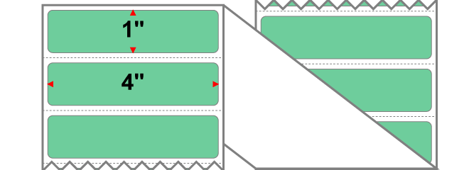Fanfolded - 4 X 1 Premium Paper Thermal Transfer Label - PMS 345 Green 345 - Permanent