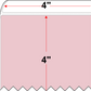 4 X 4 Premium Paper Thermal Transfer Label - Perforated - Pastel Pink 196 - 8" Roll - Permanent