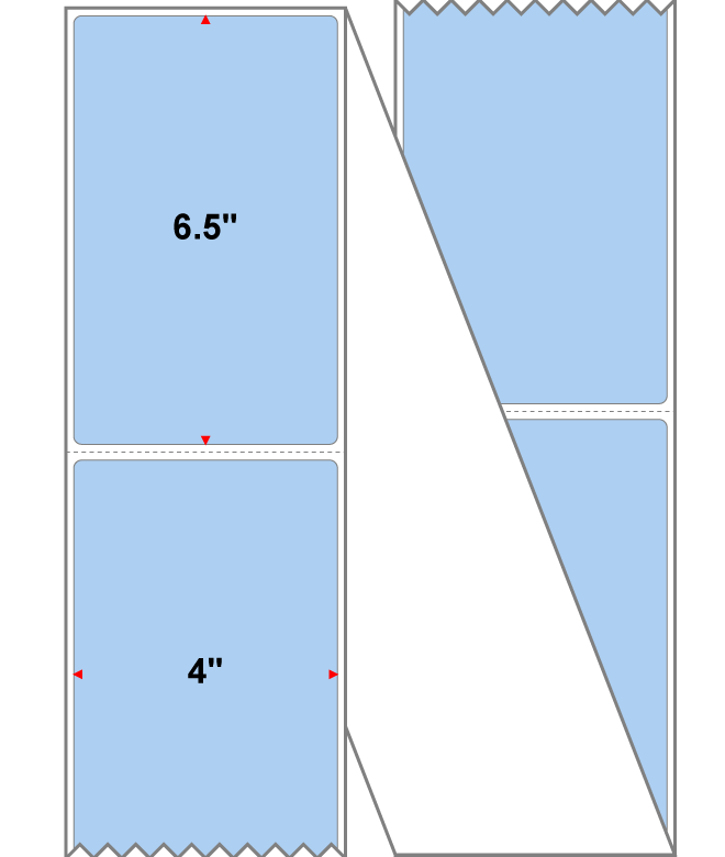 Fanfolded - 4 X 6.5 Premium Paper Thermal Transfer Label - PMS 277 Light Blue 277 - Permanent