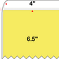 4 X 6.5 Premium Paper Direct Thermal Label - Perforated - PMS 100 Light Yellow 100 - 8" Roll - Permanent