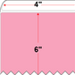 4 X 6 Premium Paper Thermal Transfer Label - Perforated - Pink 189 - 8" Roll - Permanent