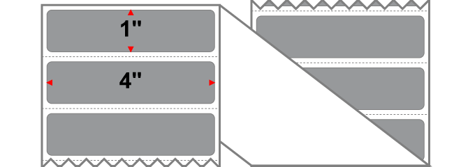 Fanfolded - 4 X 1 Premium Paper Thermal Transfer Label - PMS Cool Gray 7 (Dark) Gray 7 - Permanent